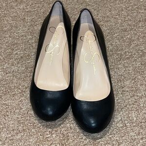 Jessica Simpson size 8M black wedges. Minimal wear.